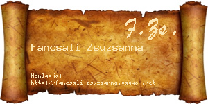 Fancsali Zsuzsanna névjegykártya